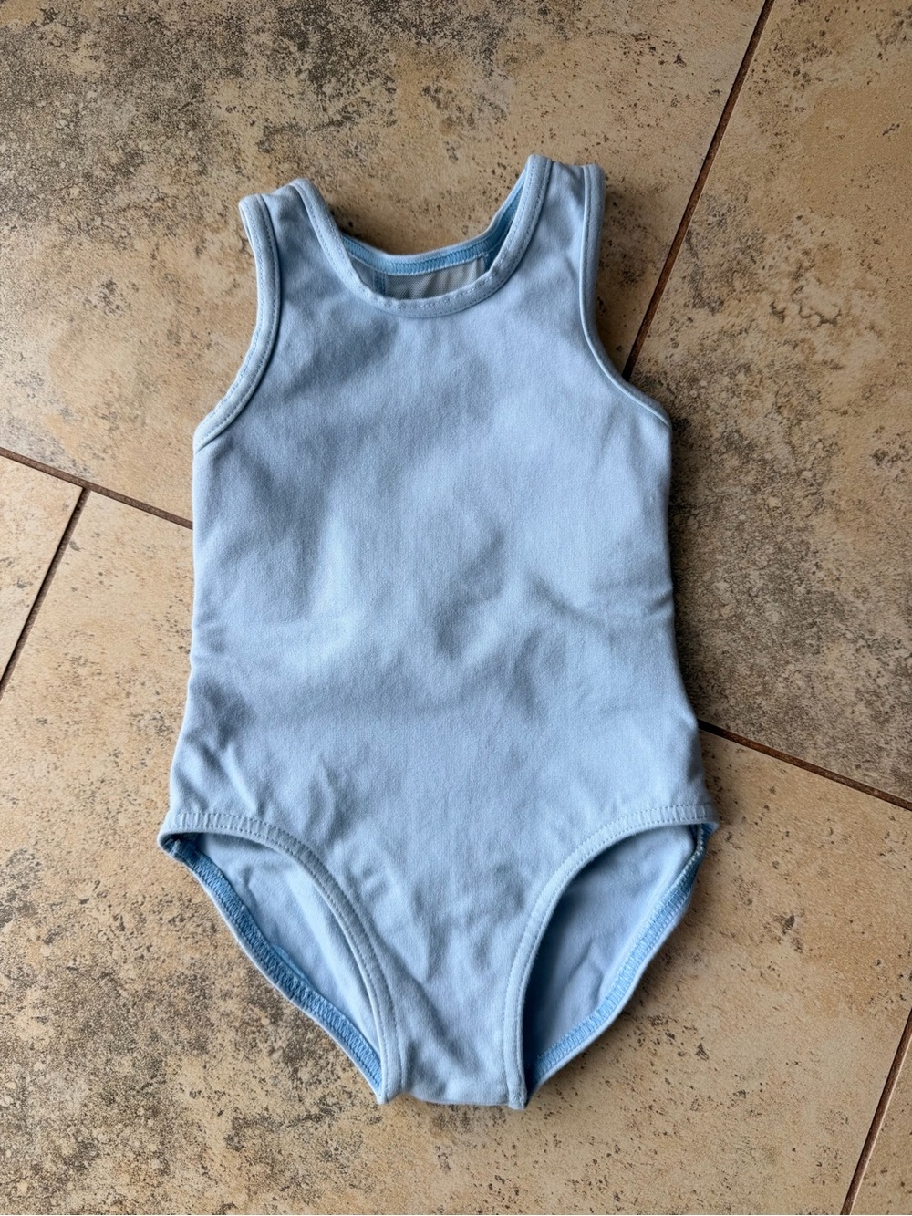 Weissman XXSC Light Blue Rhinestone Bow Mesh Back Dance Leotard